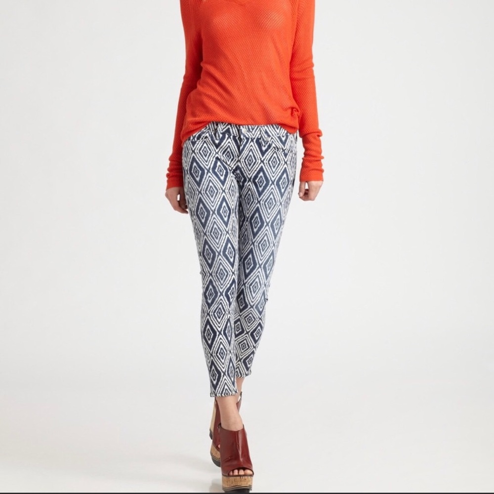 7 For All Mankind the cropped skinny diamond print
